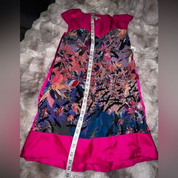 NICOLA DE MAIN Sleeveless Floral Shift Dress Cocktail Wedding Size 8 - Picture 5 of 12